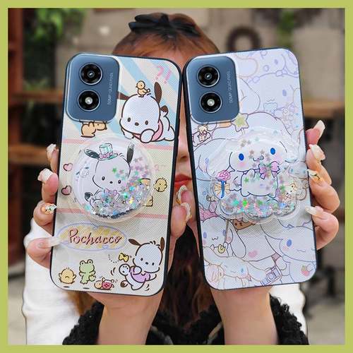 适用MOTO G Play 2024/4G/5G手机壳旋转透明防尘搞怪纯色男女款