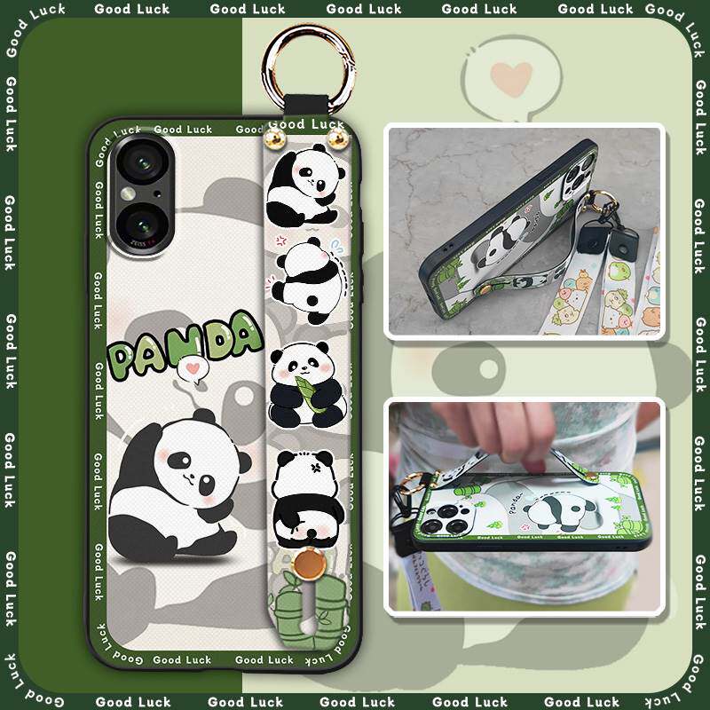 适用索尼Xperia5 V/索尼5 5代手机壳男女款熊猫全包奢华趣味青春