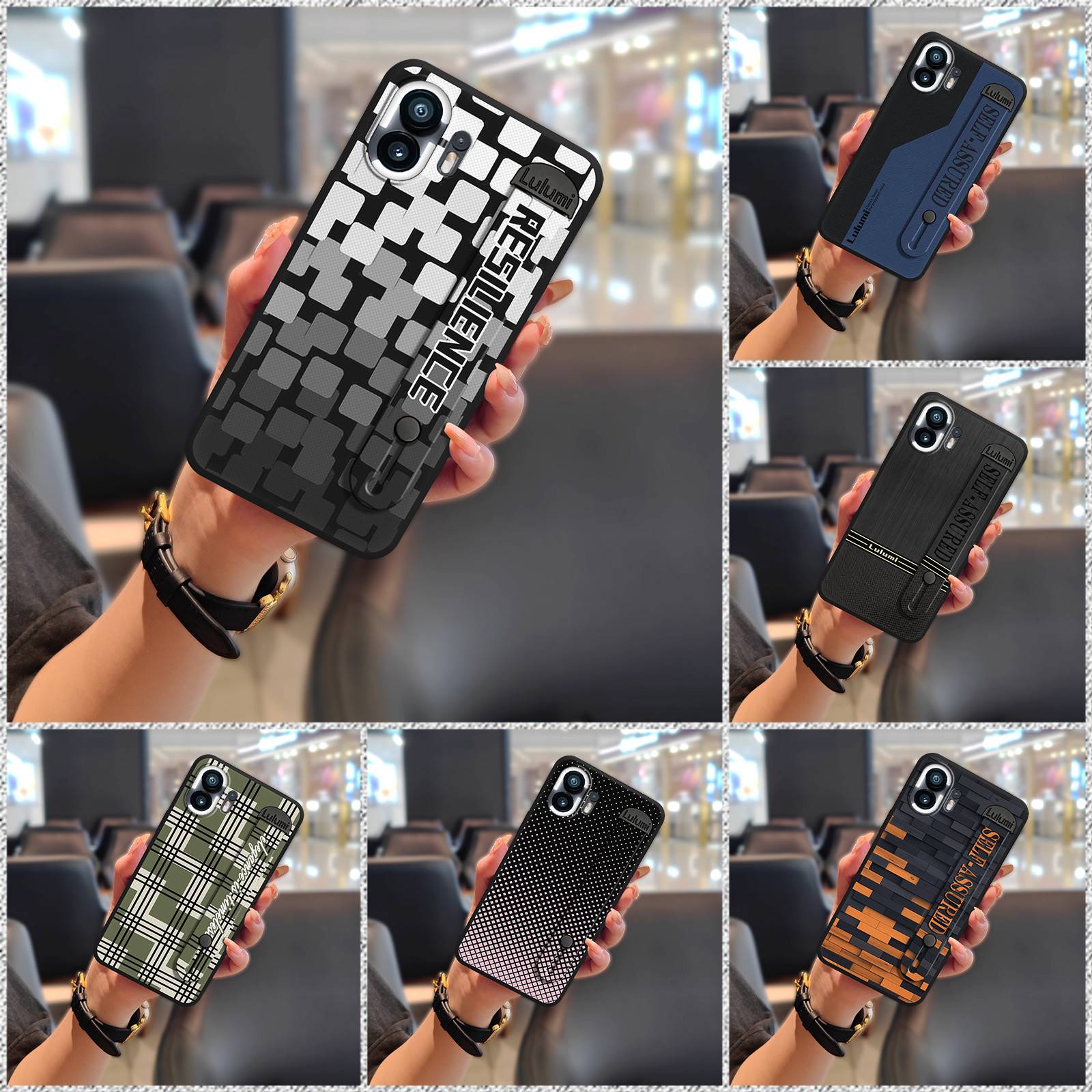 适用Nothing Phone2手机壳情侣个性硅胶质感几何简单腕带散热