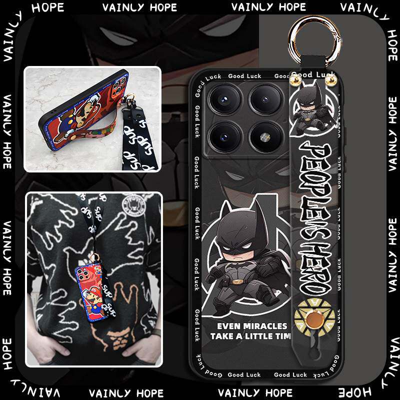 适用红米K70E/小米Poco X6 Pro 5G手机壳指环硅胶情侣趣味腕带