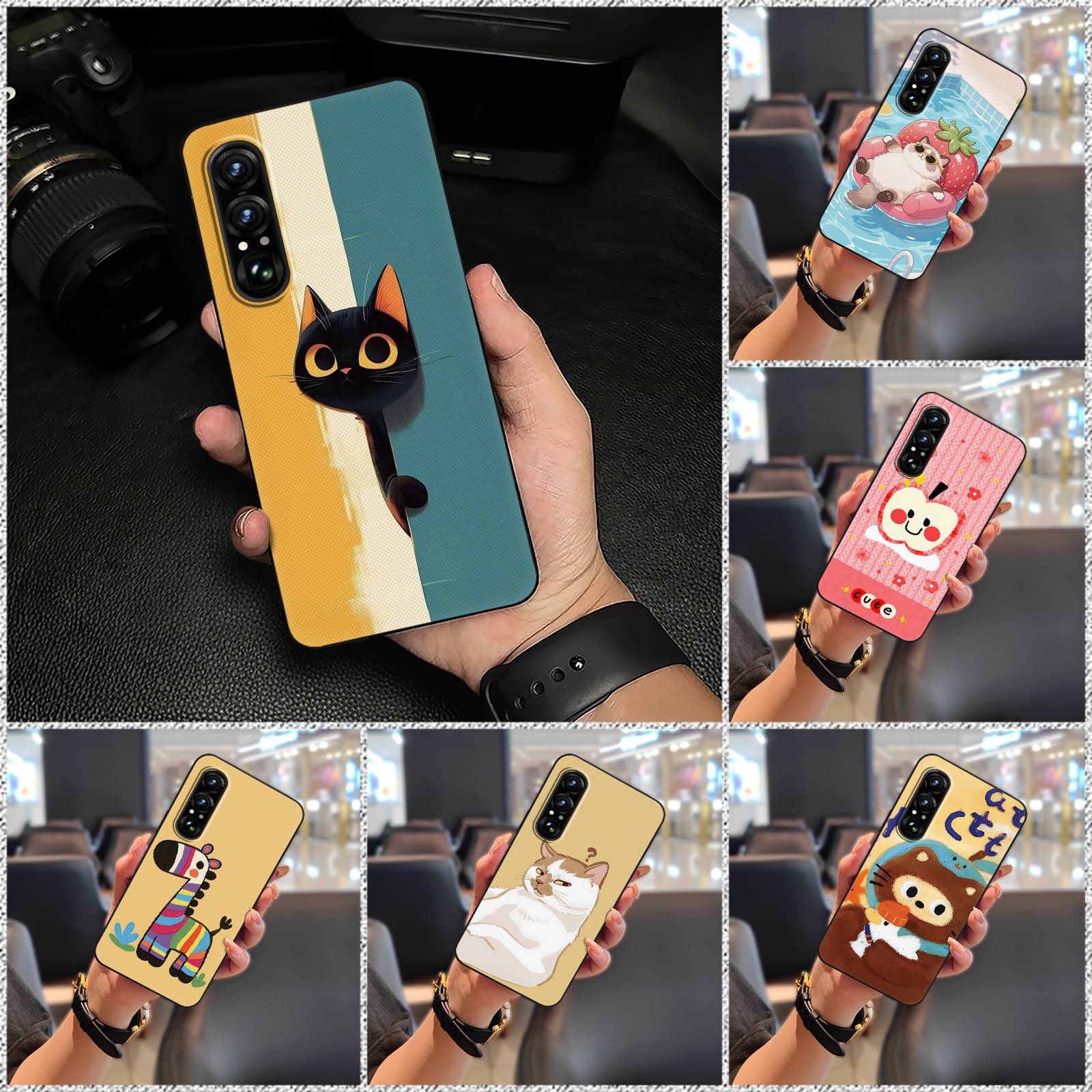 适用索尼Xperia1 vii/索尼1 7代手机壳CP卡通青春情侣搞怪全包边