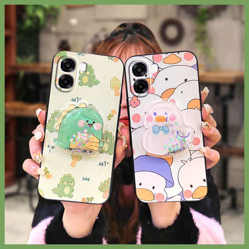 适用OPPO A6 4G 海外版手机壳纯色情侣新款可爱流沙创意简约旋转