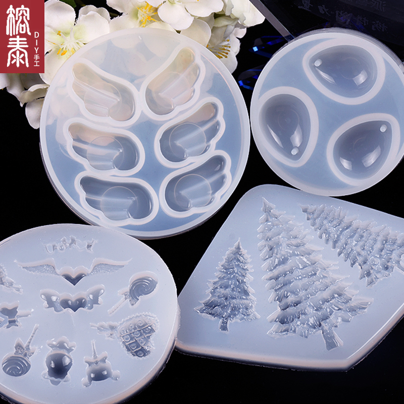 榕泰水晶滴胶diy棒棒糖气球翅膀 水滴羽毛海星天马松树四叶草模具