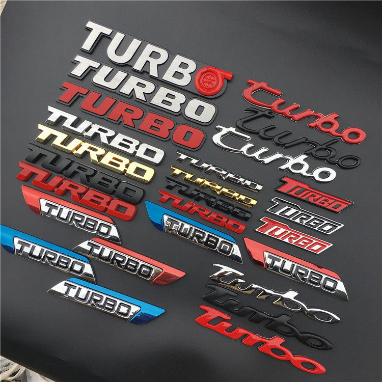 汽车个性改装车贴金属TURBO车标涡轮增压车尾标字标后尾箱车贴标