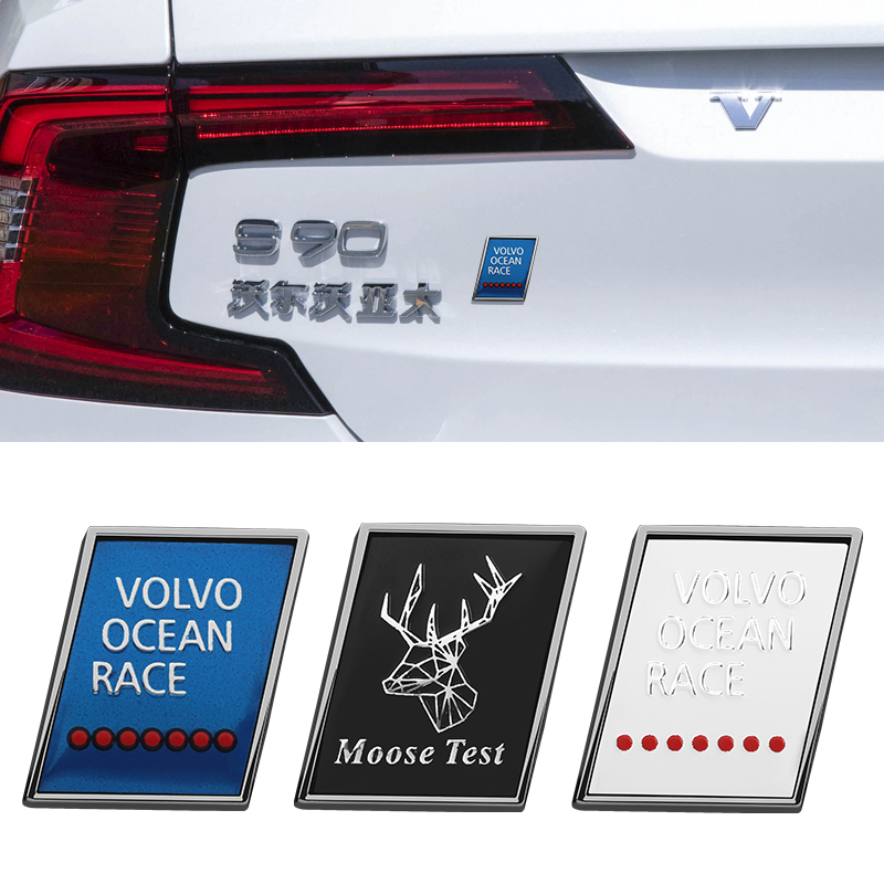 沃尔沃车身贴标麋鹿盾牌标