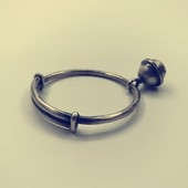 时尚 999足银手工原创私人订制纯银手镯 复古做旧铃铛民族风推拉款