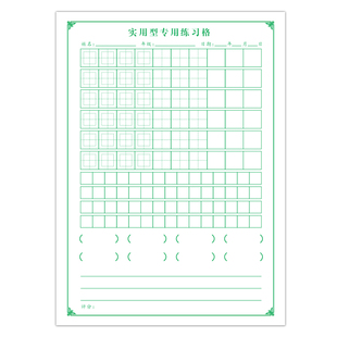 实用型专项练字格卷面书写提升田字格方格括号横线硬笔书法练习纸