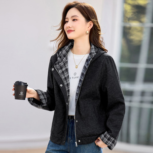 连帽加棉加厚女士外套2025新款秋冬爆款高端女装时尚洋气正肩上衣