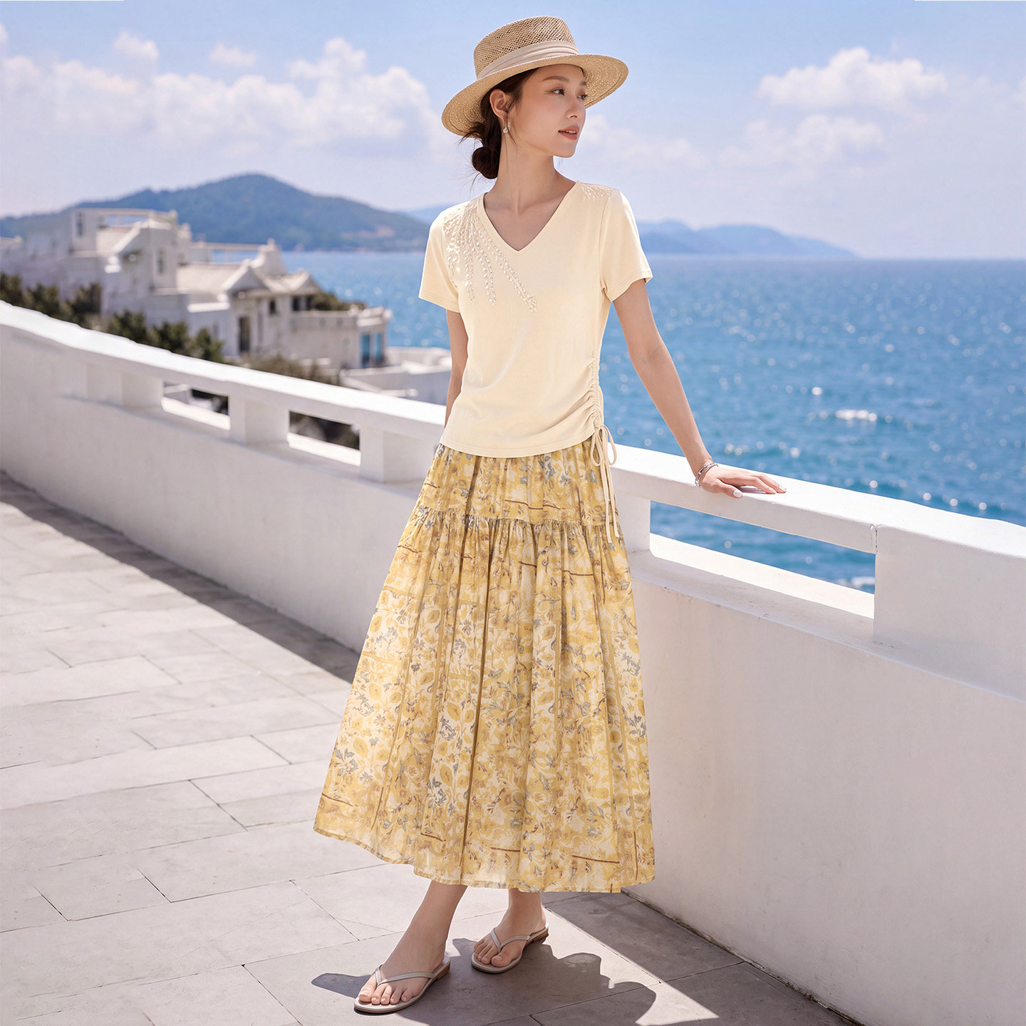 夏季两件套装裙女度假风一整套