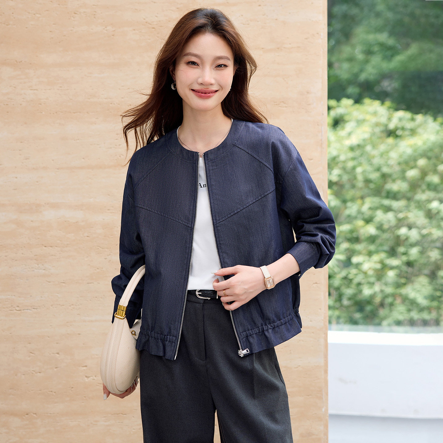 新款时尚女士薄款外套休闲棒球服