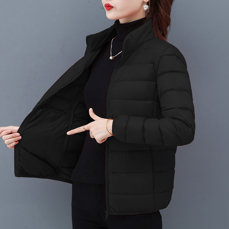 黑色羽绒服女冬季2025年新款小个子妈妈内胆高端女装轻薄短款外套