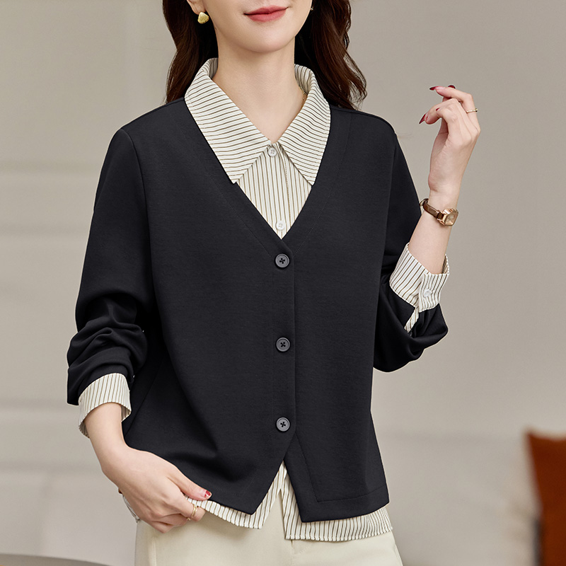 假两件开衫卫衣外套女春秋款2025