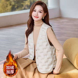 羽绒马甲女秋冬外穿女装2025新款时髦洋气无袖背心内搭小个子马夹