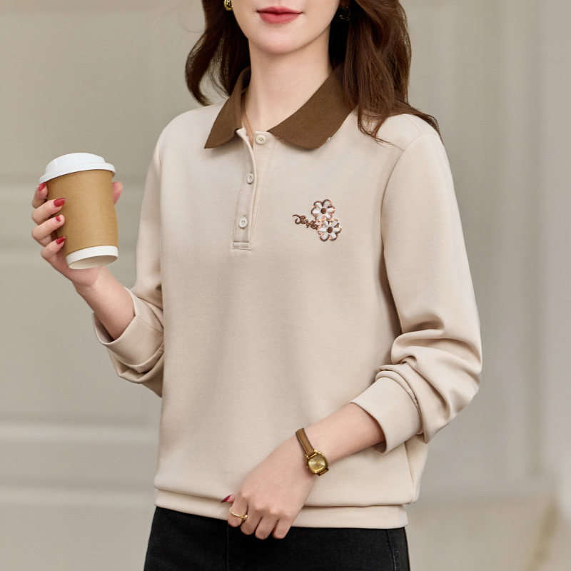 有领卫衣女春秋薄款2026新款春季时尚洋气减龄正肩假两件上衣外套