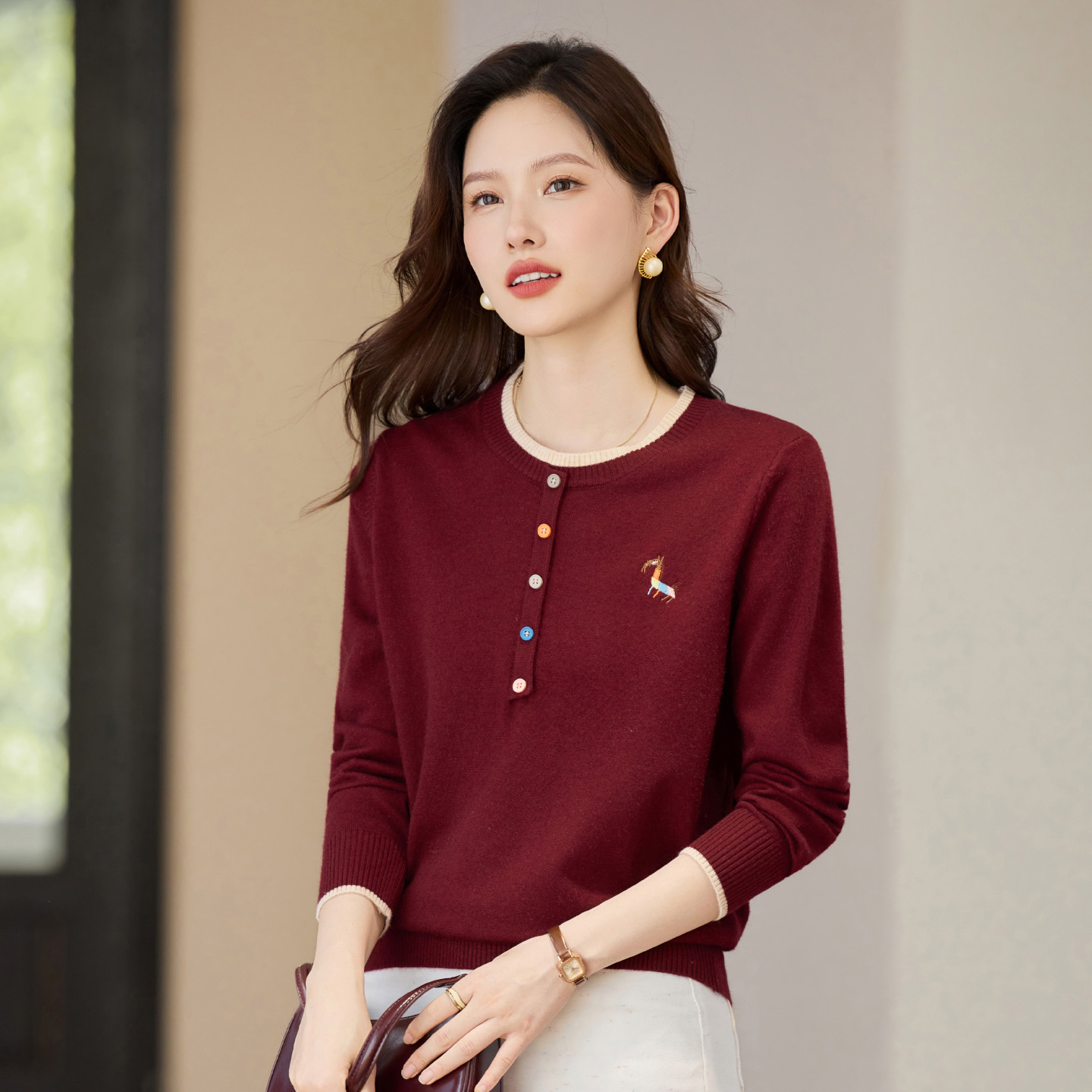 洋气针织外套女士气质毛衣上衣