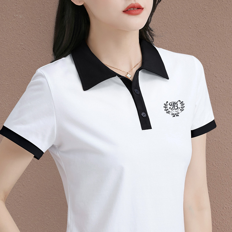 翻领短袖t恤女夏季薄款体恤