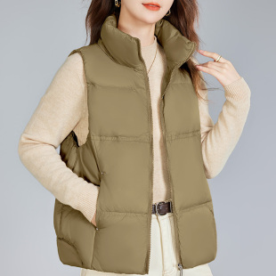 立领轻薄羽绒服马甲马夹女2025新款冬季时尚洋气女装鸭绒内胆外套