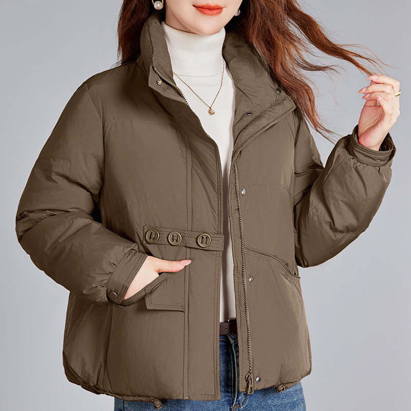 立领轻薄羽绒棉衣棉服女士2025新款冬季爆款宽松保暖短款棉袄外套