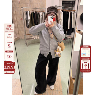 老章和小胖PONGKIKI都市野心豹纹弯刀裤女大码显瘦百搭高级感长裤