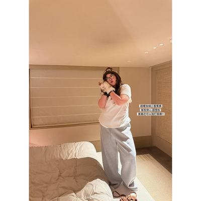 老章和小胖PONGKIKI超暖摇粒绒香蕉裤女大码保暖宽松百搭休闲裤冬