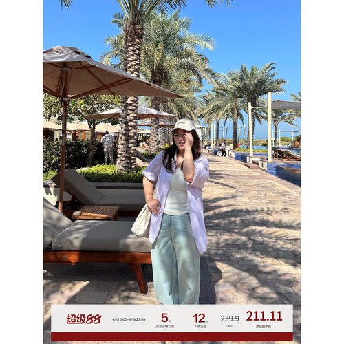 老章和小胖PONGKIKI怀旧色调丹宁牛仔裤女大码复古宽松百搭直筒裤