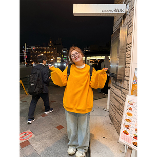 老章和小胖PONGKIKI大阔版 加绒加厚保暖宽松显瘦上衣冬 卫衣女大码