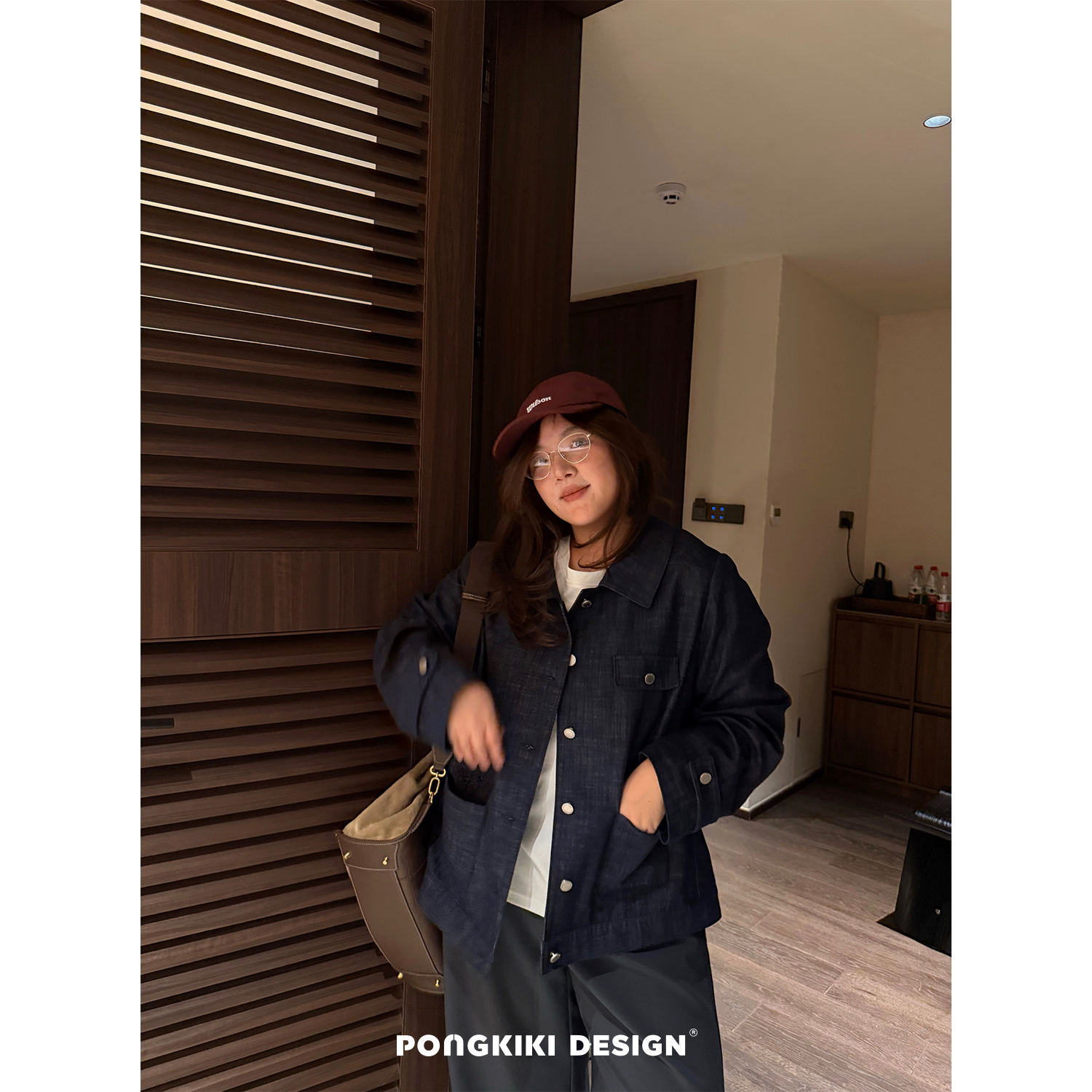 老章和小胖PONGKIKI极简原牛仔外套女大码春季显瘦高级感亲肤上衣