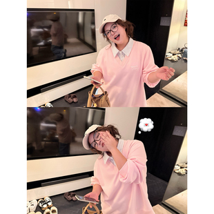 老章和小胖PONGKIKI假两件卫衣设计感拼接衬衫 POLO领套头上衣