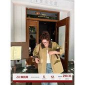 老章和小胖PONGKIKI巴恩风复古外套春秋新款 胖mm廓形显瘦气质风衣