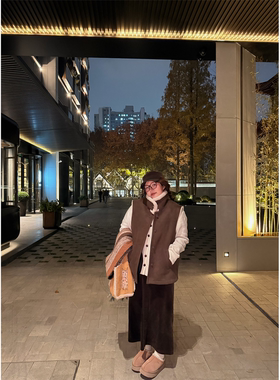 老章和小胖PONGKIKI人鱼灯芯条半身裙大码冬季百搭小个子半身长裙