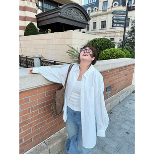 老章和小胖PONGKIKI浪漫重工镂空刺绣衬衣新款设计感宽松长袖衬衫