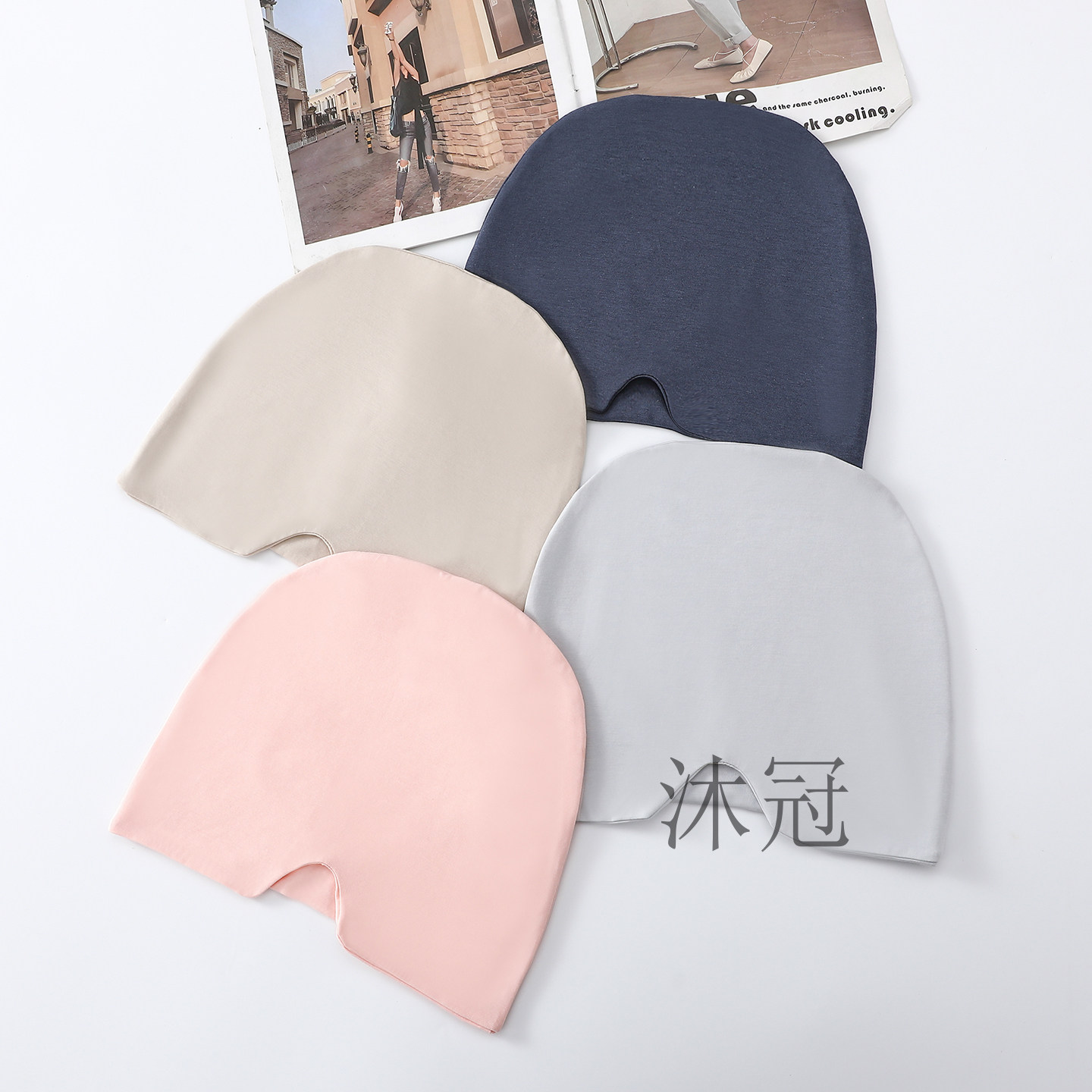 家居睡帽女纯棉睡眠帽空调防风月子帽遮孕妇光助眠午睡护头套眼罩
