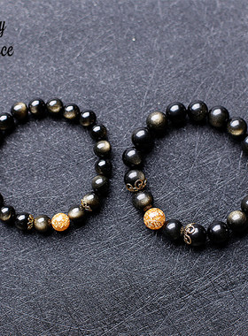 水晶手链情侣金曜石水晶