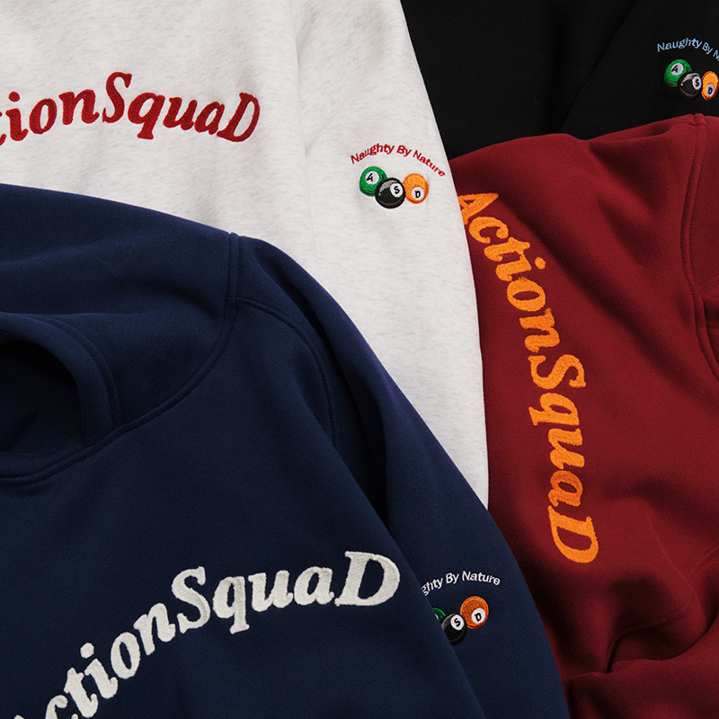 台球刺绣美式基础抓绒连帽卫衣