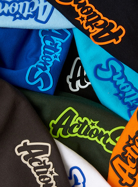 ACTIONS潮牌夏季新款美式宽松情侣上衣纯棉圆领短袖T恤男女打底衫