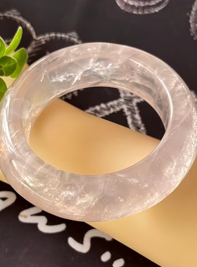 天然水晶手镯粉水晶手镯粉晶加宽手镯宽版内径58MM条宽24MM礼物女