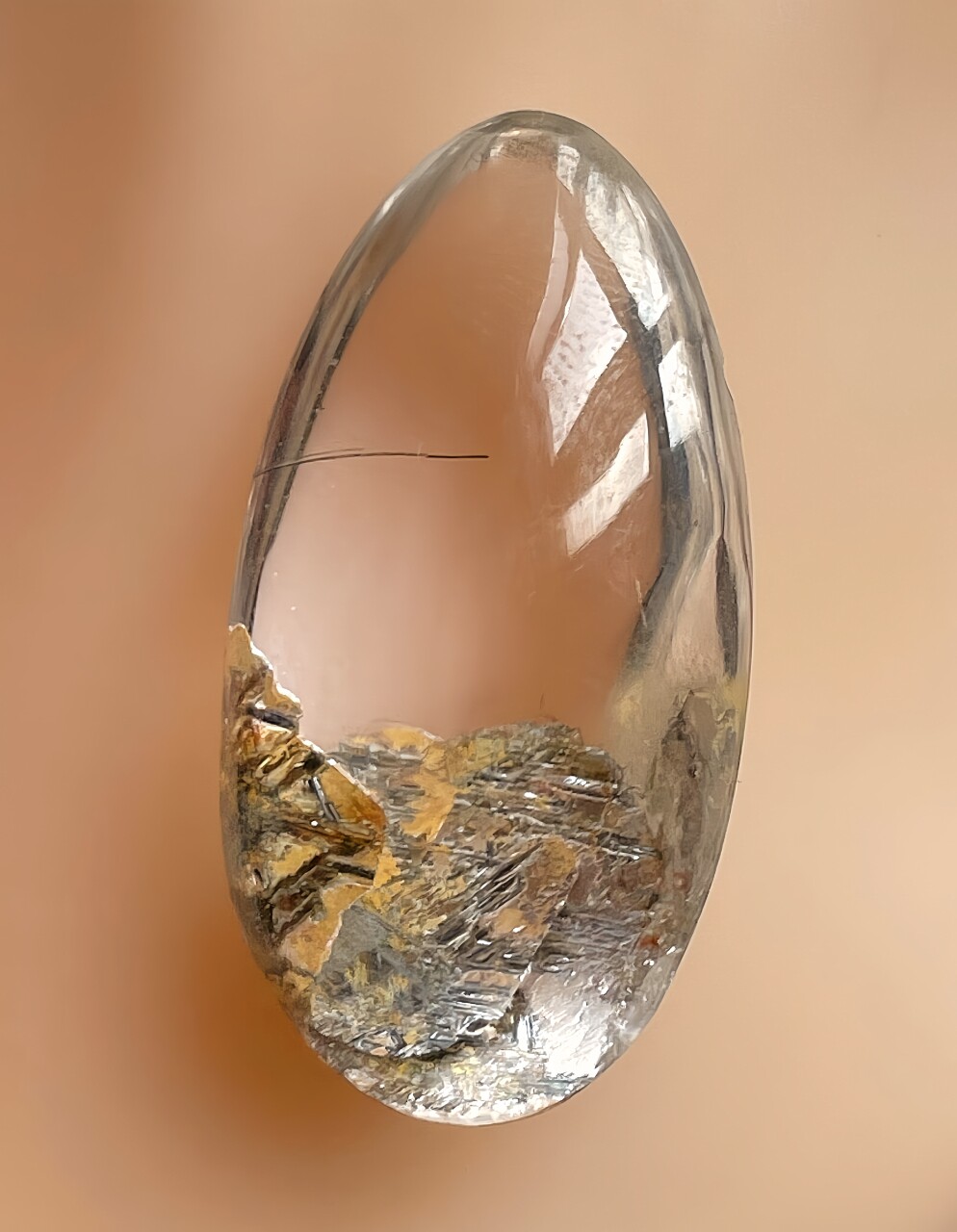 天然水晶吊坠巴西绿幽灵彩幽灵吊坠幽灵闪云母吊坠男女款生日礼物