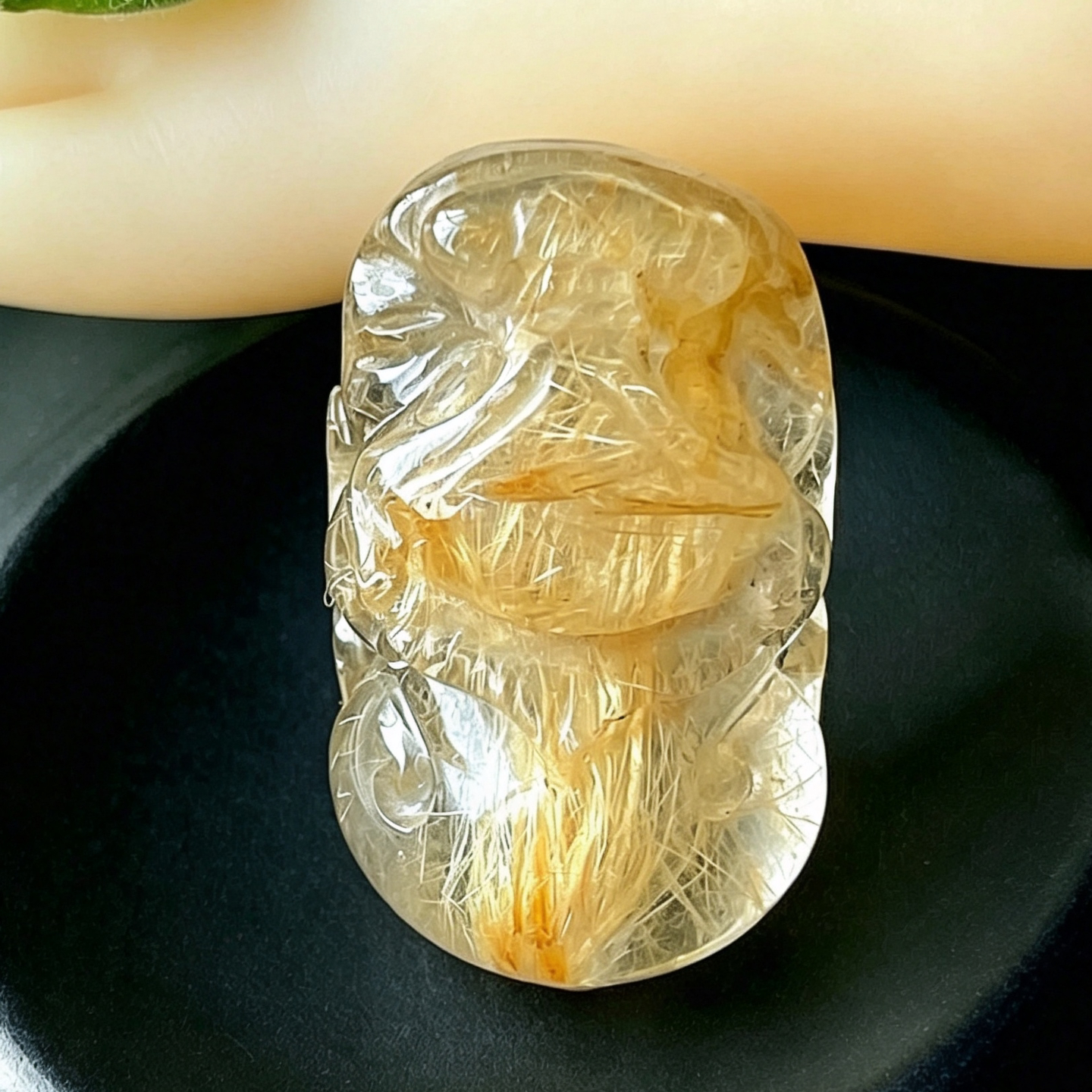 天然水晶吊坠发晶吊坠巴西黄发晶貔貅吊坠挂件日常佩戴礼物男女款