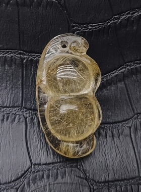 天然水晶发晶吊坠银发晶四季豆吊坠挂坠晶体干净无棉无杂无冰裂