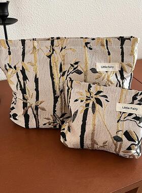 2024新款旅行便携式大容量化妆女口红内胆包洗漱小号充电器收纳包