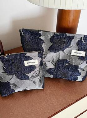 高级感化妆包女旅行便携大容量洗漱包外出拉链随身杂物双层收纳包