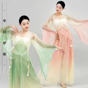 古典舞蹈服女飘逸纱衣练功服舞蹈新款演出服半身裙学生艺考套装