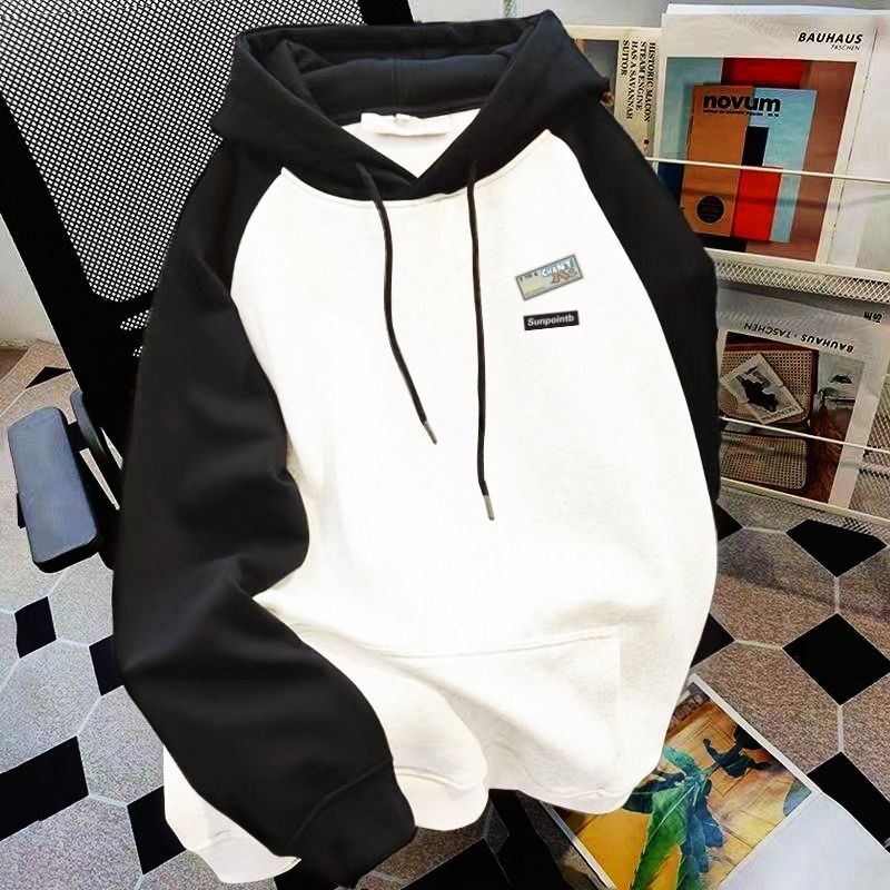 纯棉重磅百搭连帽插肩卫衣男女秋季ins潮宽松新款休闲百搭男外套