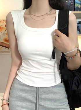白色吊带背心女内搭2025夏新款外穿遮副乳工字宽肩带内搭胖mm上衣