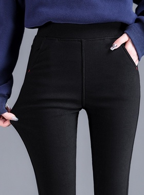 黑色打底裤女春夏薄款2025新款外穿紧身小脚百搭松紧腰弹力小黑裤