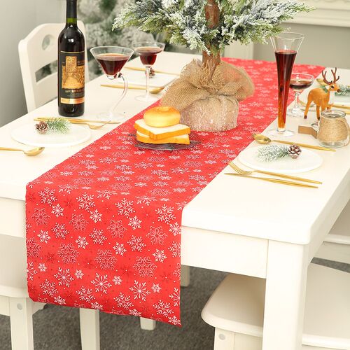 Christmas deco table setting Square mat snowflake tablecloth