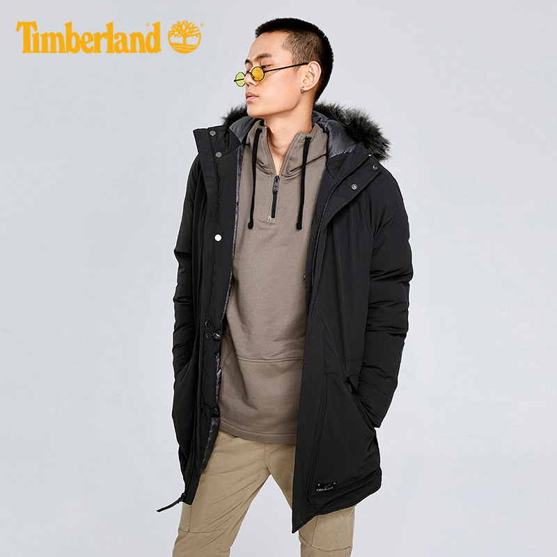 Timberland/添柏岚男装新款连帽带毛领韩式羽绒服|A1NDY