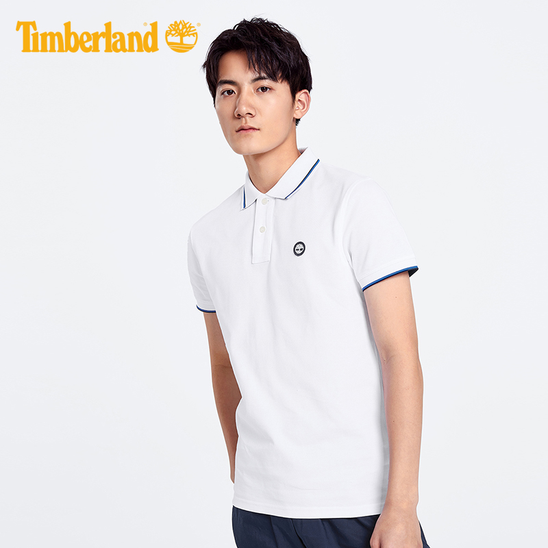 Timberland添柏岚男装19夏装新款修身单珠地短袖POLO衫|A1XEC