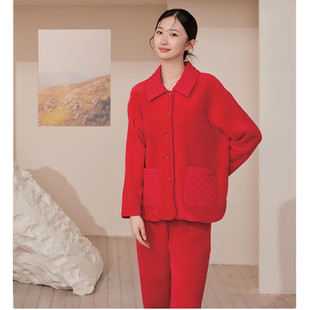 flossy弗劳思秋冬女士牛奶绒休闲家居服 34E212新款2025