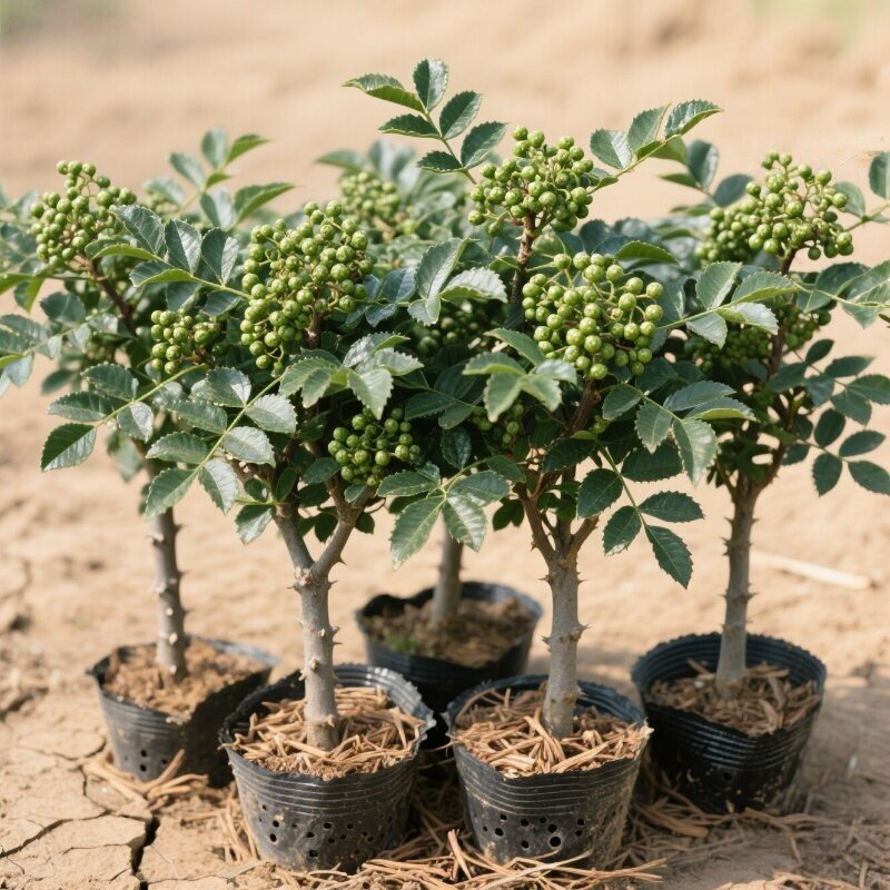 花椒苗树大红袍带土小苗盆栽老桩老品种四川汉源九叶青花椒树大苗图片